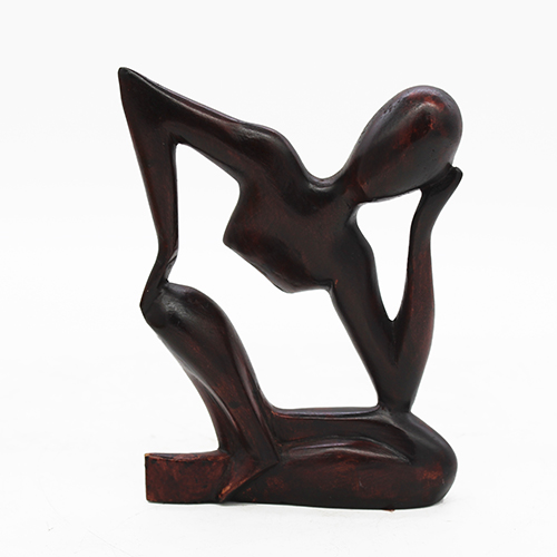 Handcrafted Wood Sculpture,\'thinking Of You\' - Medium