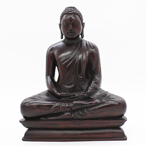 Mahogany Wooden Carved Meditation Buddha Statue - Medium