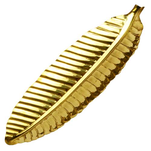 Brass Banana Leaf Tray - Large