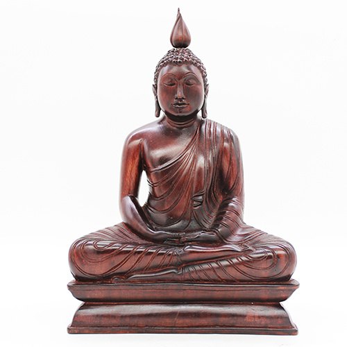 Mahogany Wooden Carved Meditation Buddha - Large