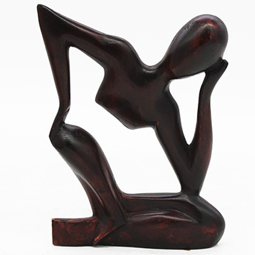 Handcrafted Wood Sculpture,\'Thinking of You\' - Large 