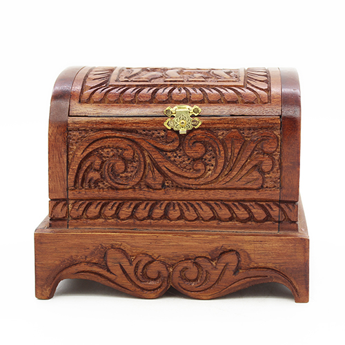 Antique Wooden Jewelry Box - Small